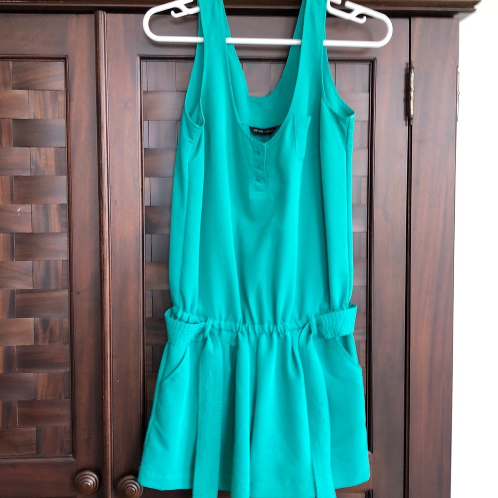 Teal tank top romper